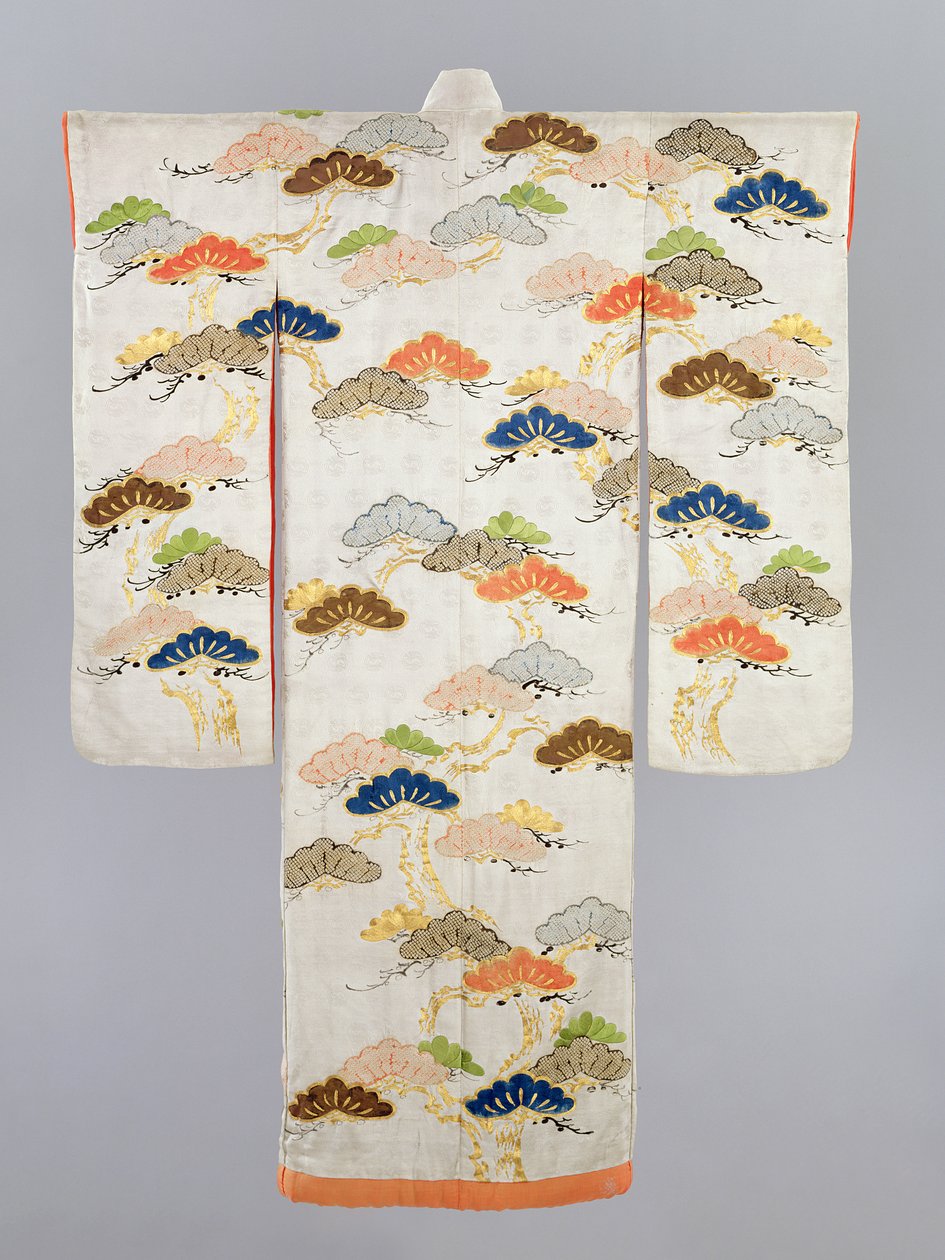 Dámské kimono, období Edo (1600-1868) (hedvábí s kovovými nitěmi) od Japanese School