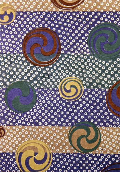 Yin Yang design pro látku, konec devatenáctého století (barevný dřevoryt) od Japanese School