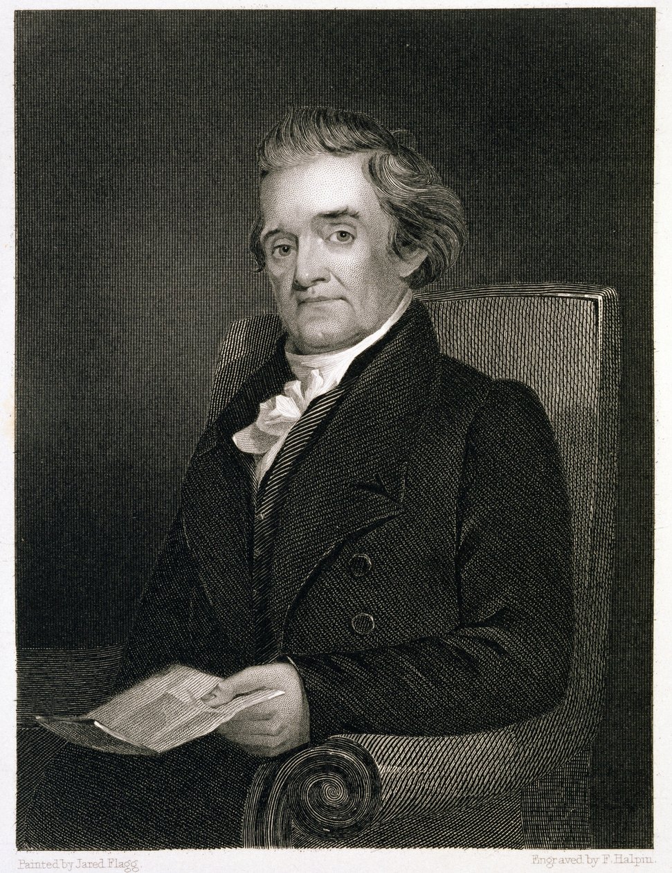 Noah Webster (1758-1843) vyrytý Frederickem W. Halpinem (1805-80) od Jared Bradley Flagg