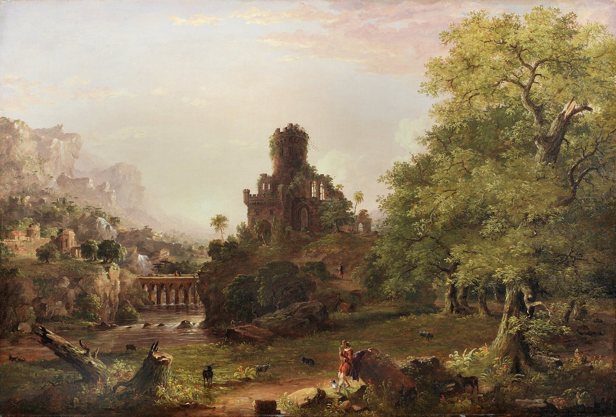 Krajina s ruinami, 1854 od Jasper Francis Cropsey
