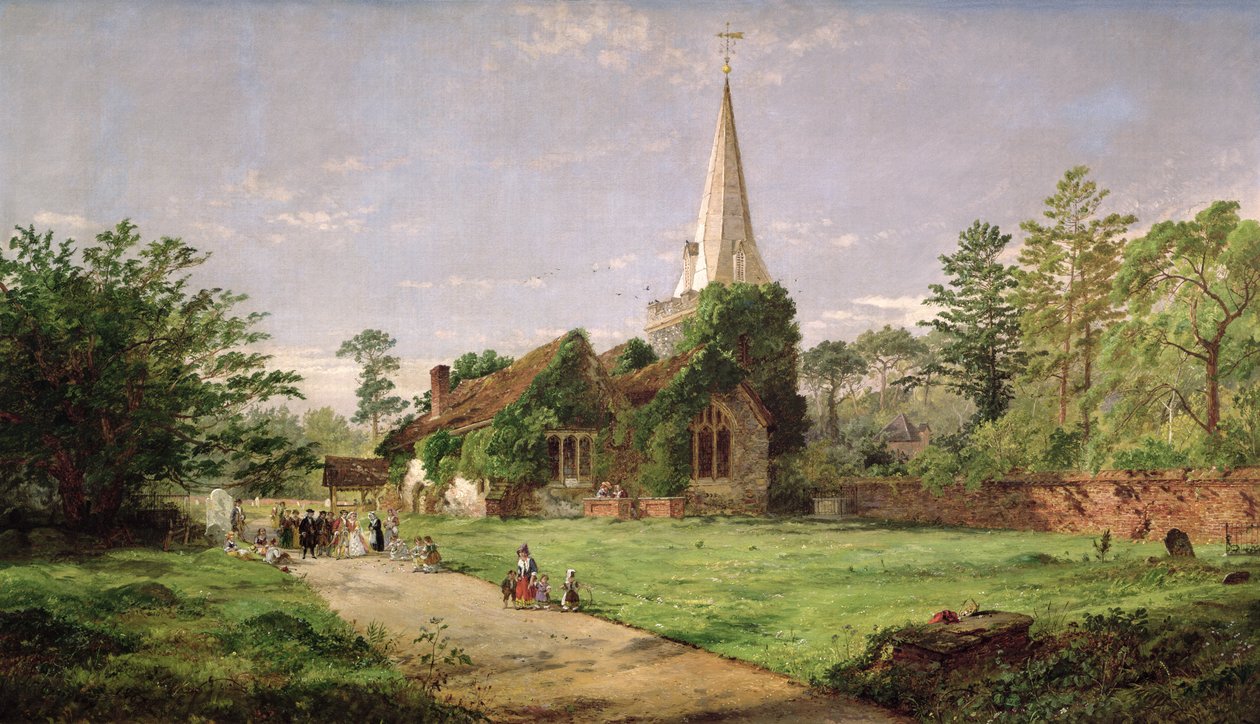 Kostel Stoke Poges od Jasper Francis Cropsey