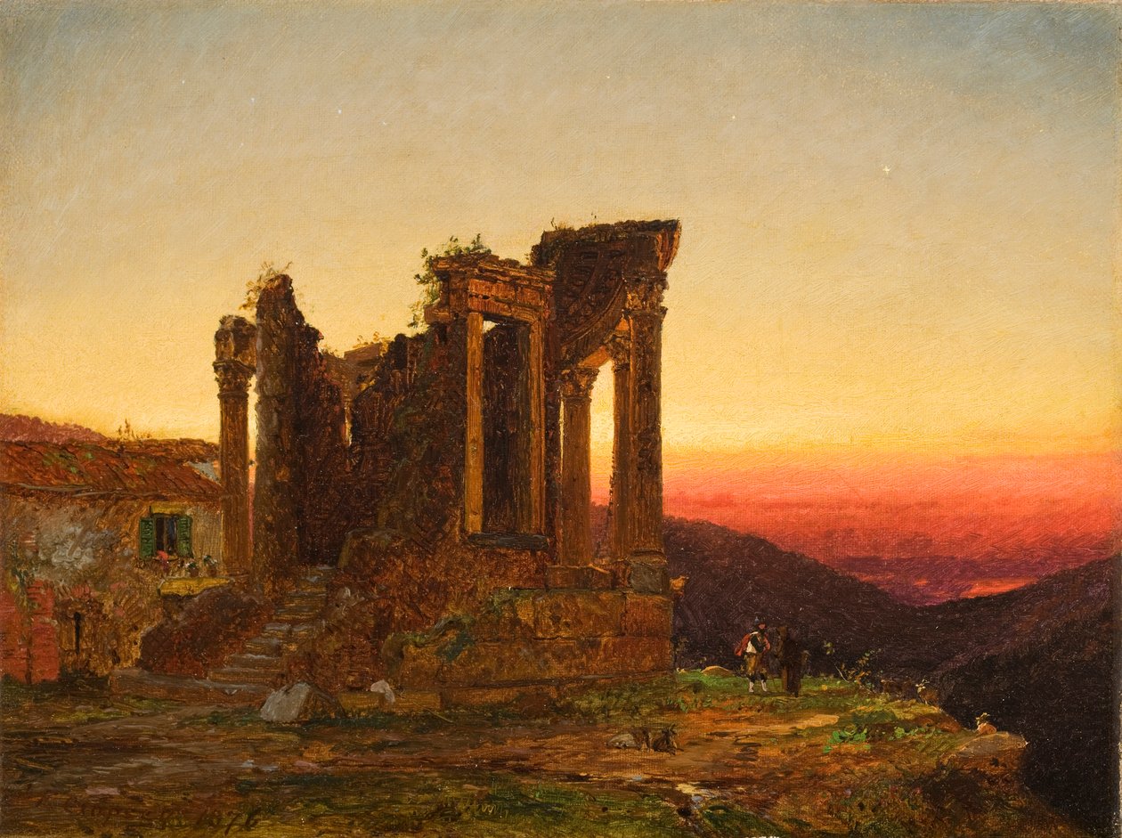 Chrám Sibyly, Tivoli (časné ráno v Paestum), 1876 od Jasper Francis Cropsey