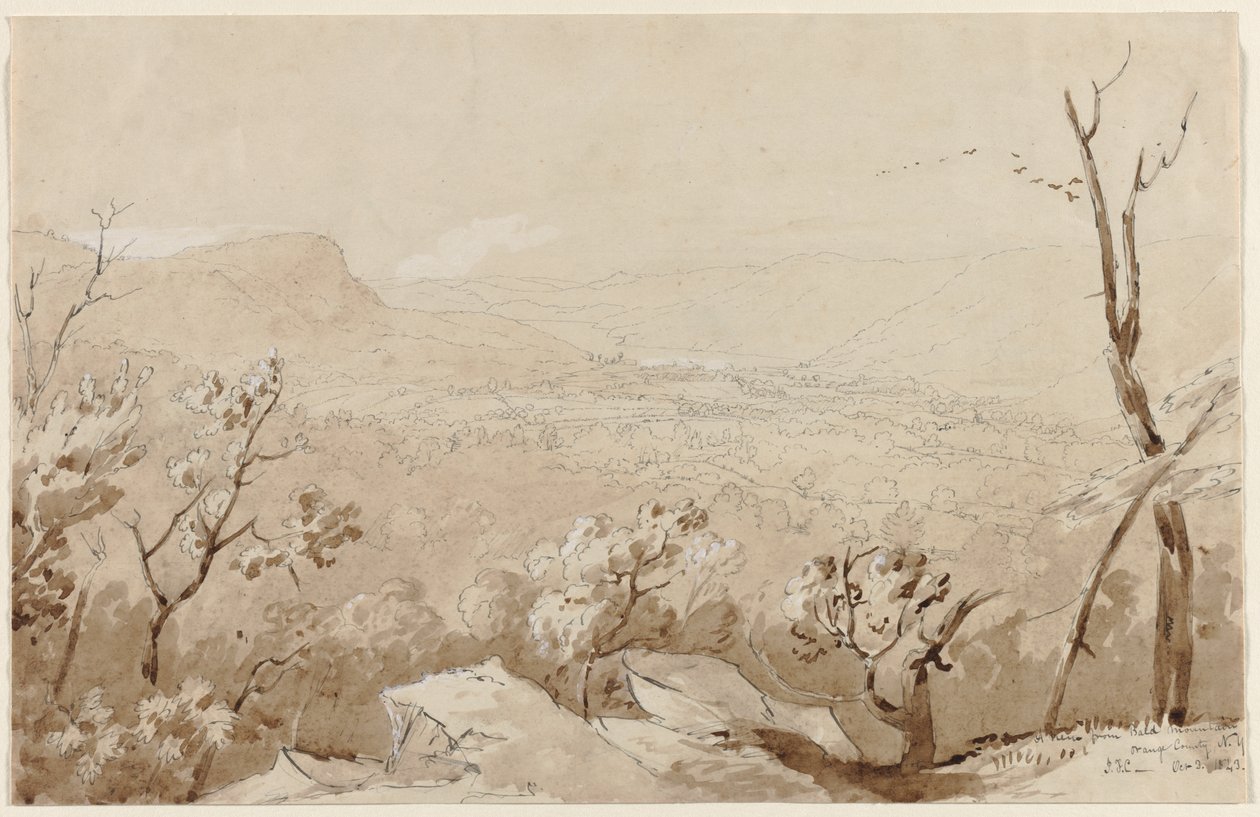 Pohled z Bald Mountain, Orange County, N. Y. od Jasper F. Cropsey