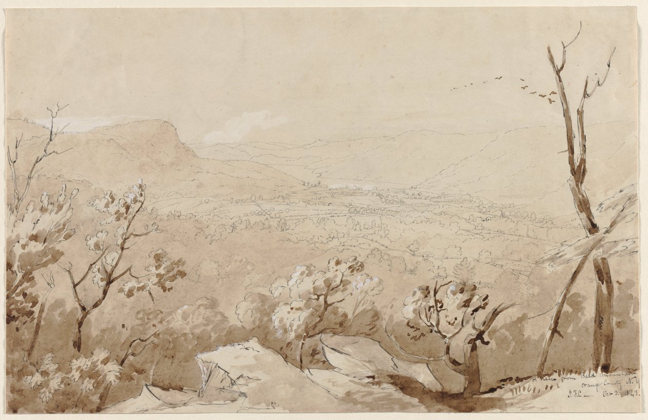 Pohled z Lysé hory, Orange County, N. Y. od Jasper Francis Cropsey
