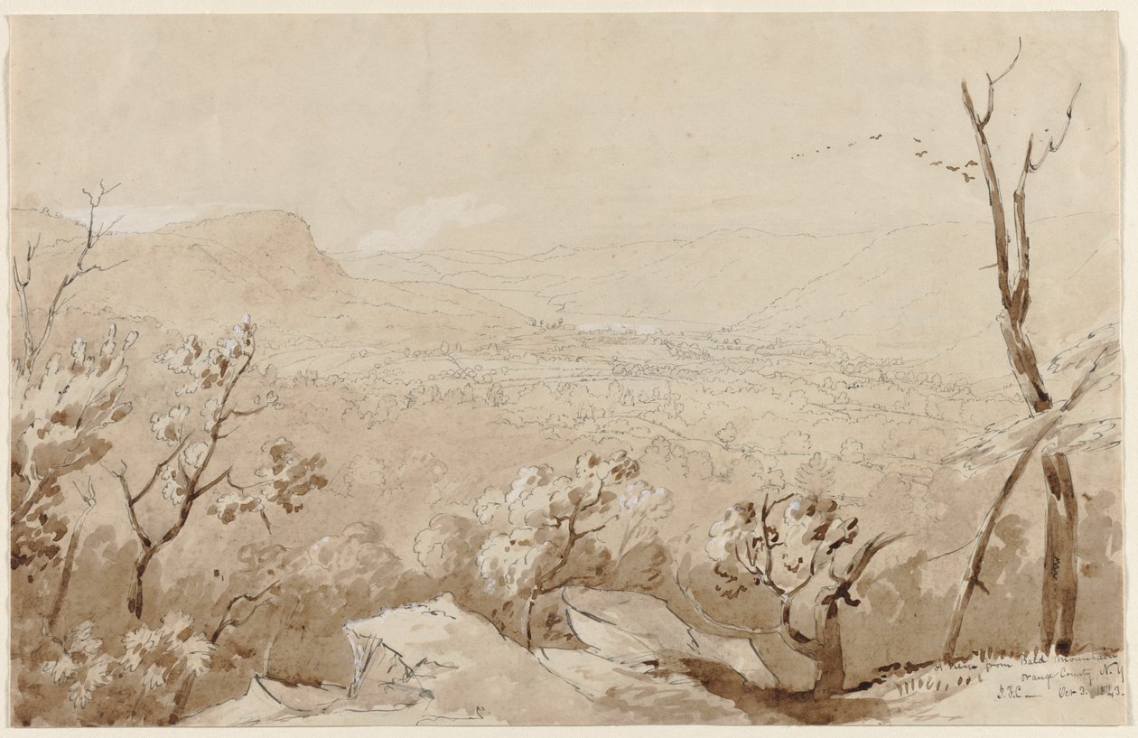 Pohled z Bald Mountain, Orange County, NY, 1843. od Jasper Francis Cropsey