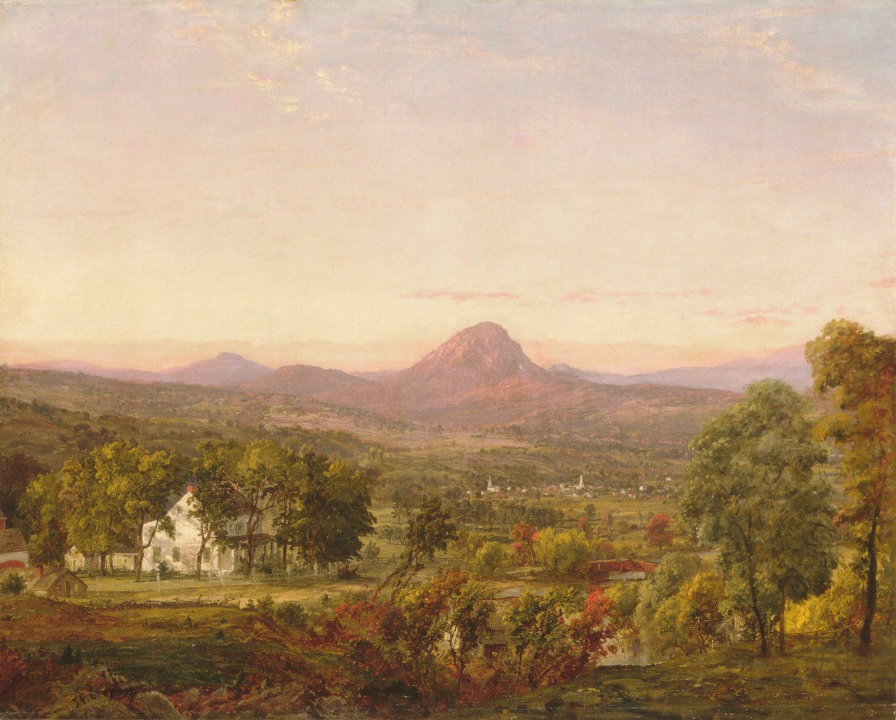 Podzimní krajina, hora Sugar Loaf, Orange County, New York, ca. 1870-75. od Jasper Francis Cropsey