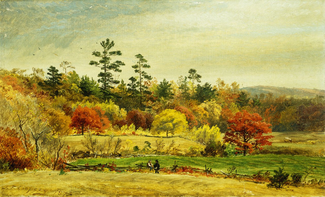 Rozhovor u plotu, 1873 od Jasper Francis Cropsey