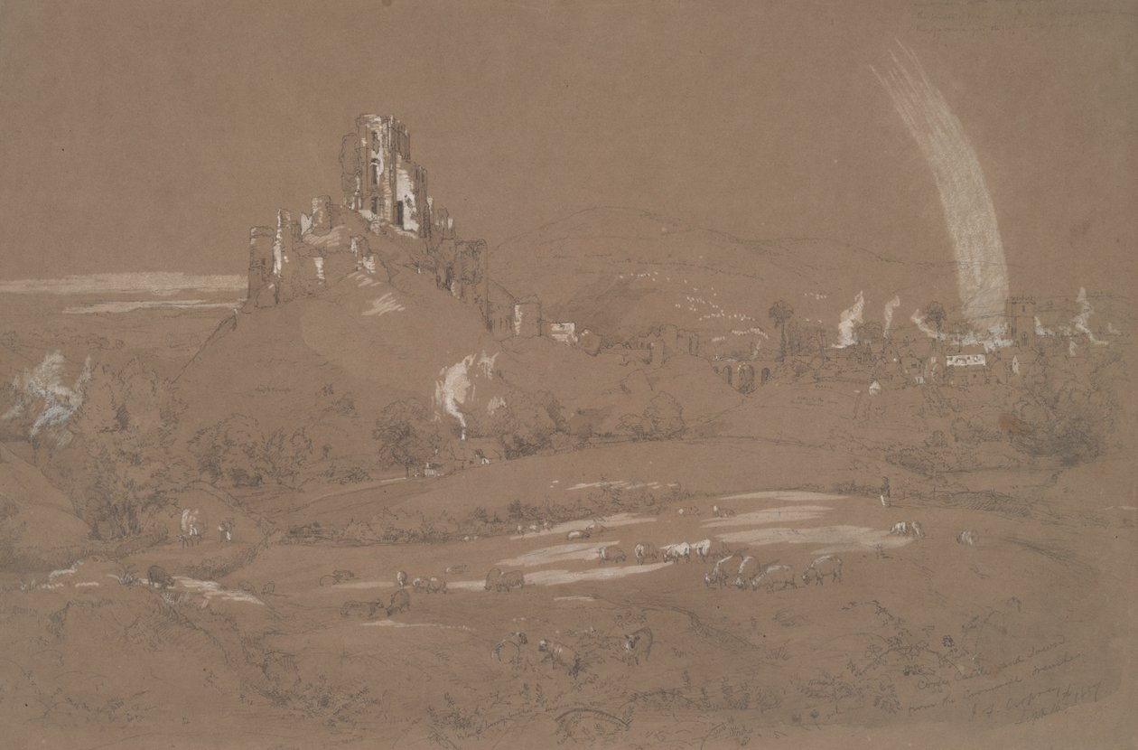 Hrad a město Korfu z příkopů Cromwell od Jasper Francis Cropsey