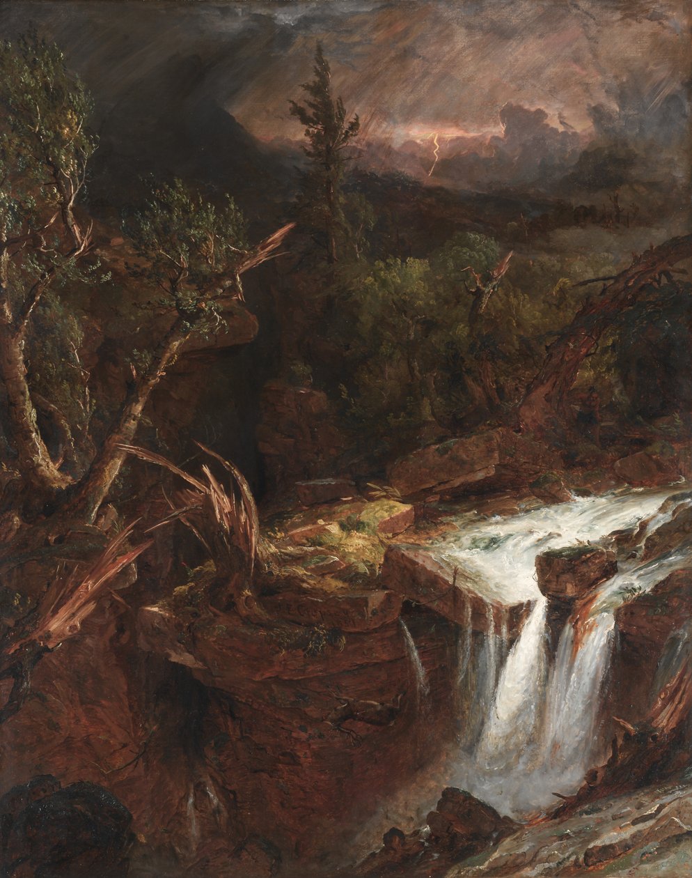Hřebíček - Bouřková scéna v Catskill Mountains, 1851. od Jasper Francis Cropsey