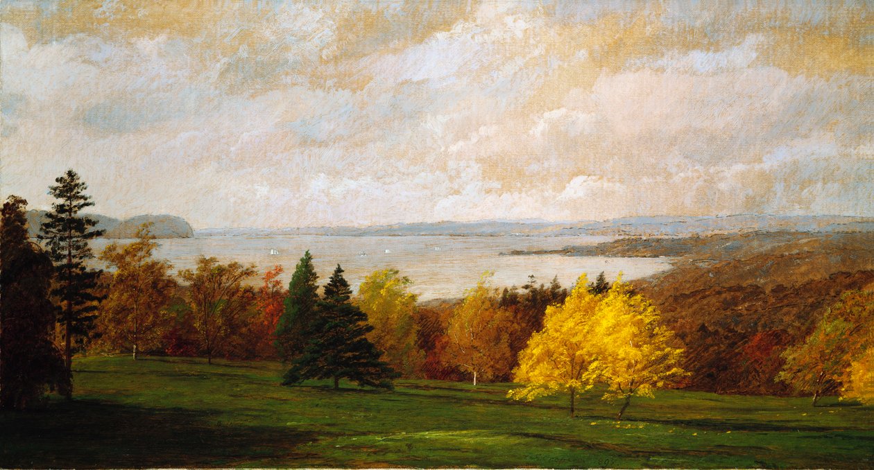 Pohled na Hudson poblíž Hastings, 1895 od Jasper Francis Cropsey