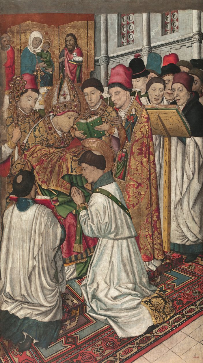 Svatý Vincenc vysvěcen svatým Valeriem od Jaume Huguet