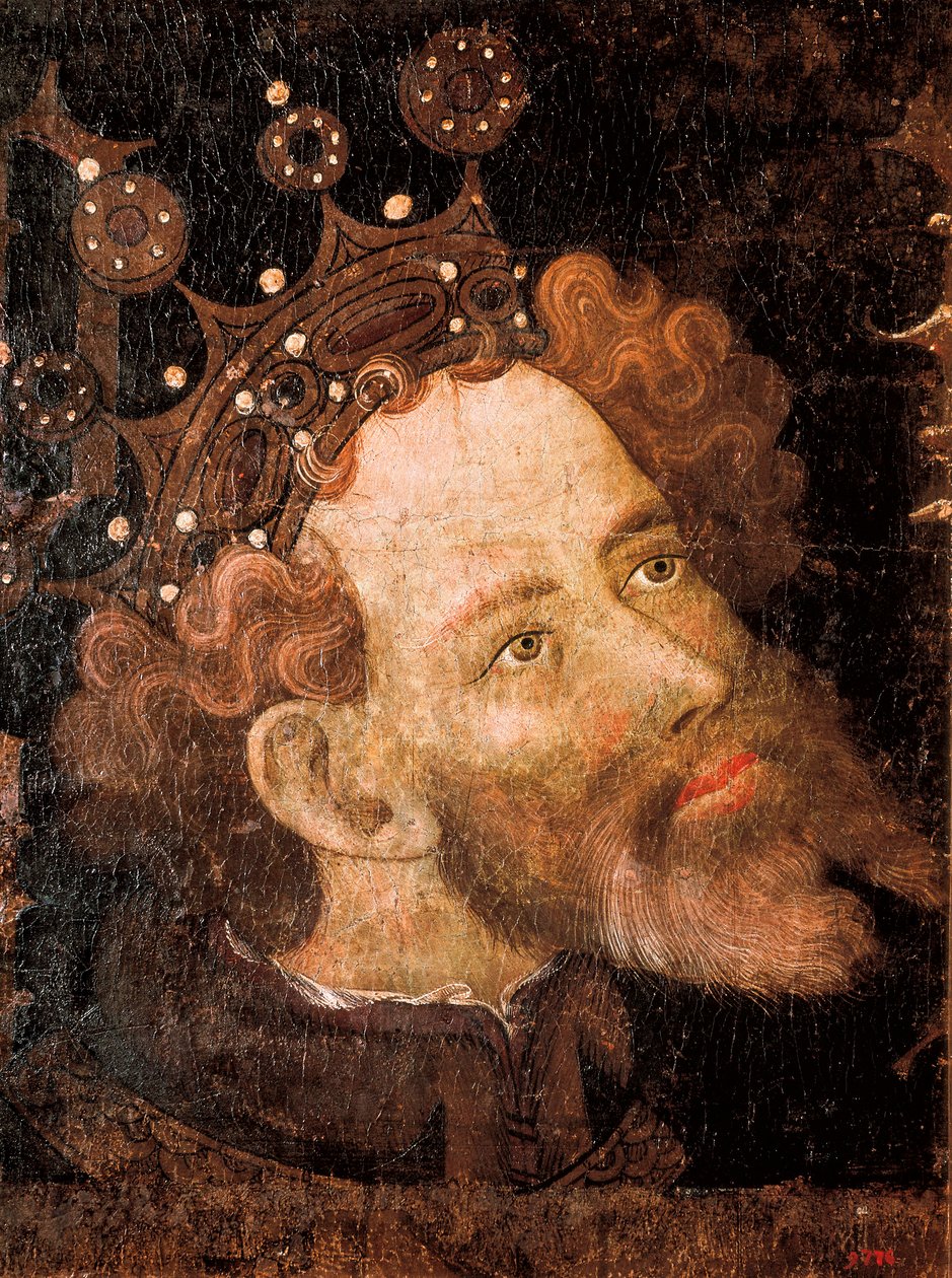 Petr IV. Aragonský, detail tempery na dřevě od Jaume Mateu od Jaume Mateu