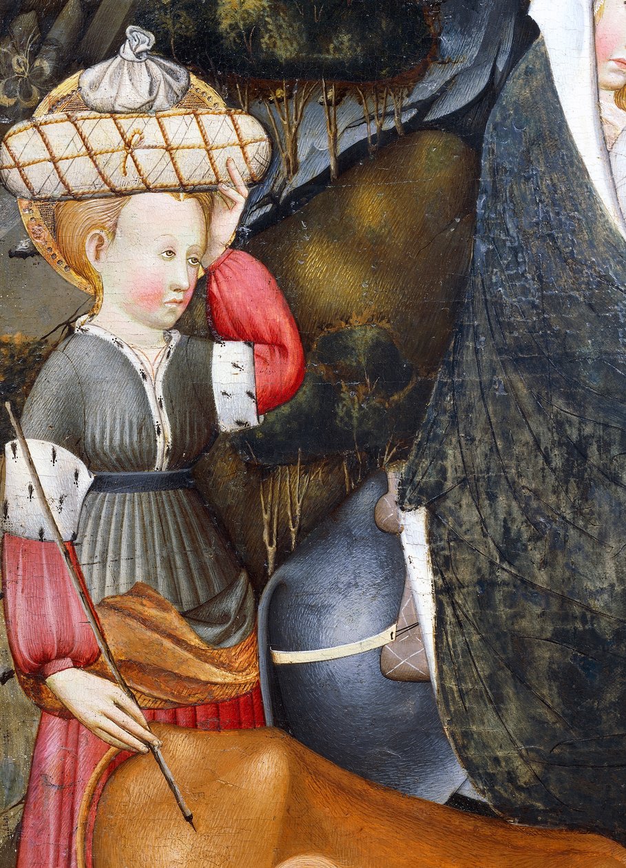Sluha, detail z Útěk do Egypta, oltářní obraz z Verdu od Jaume Ferrer