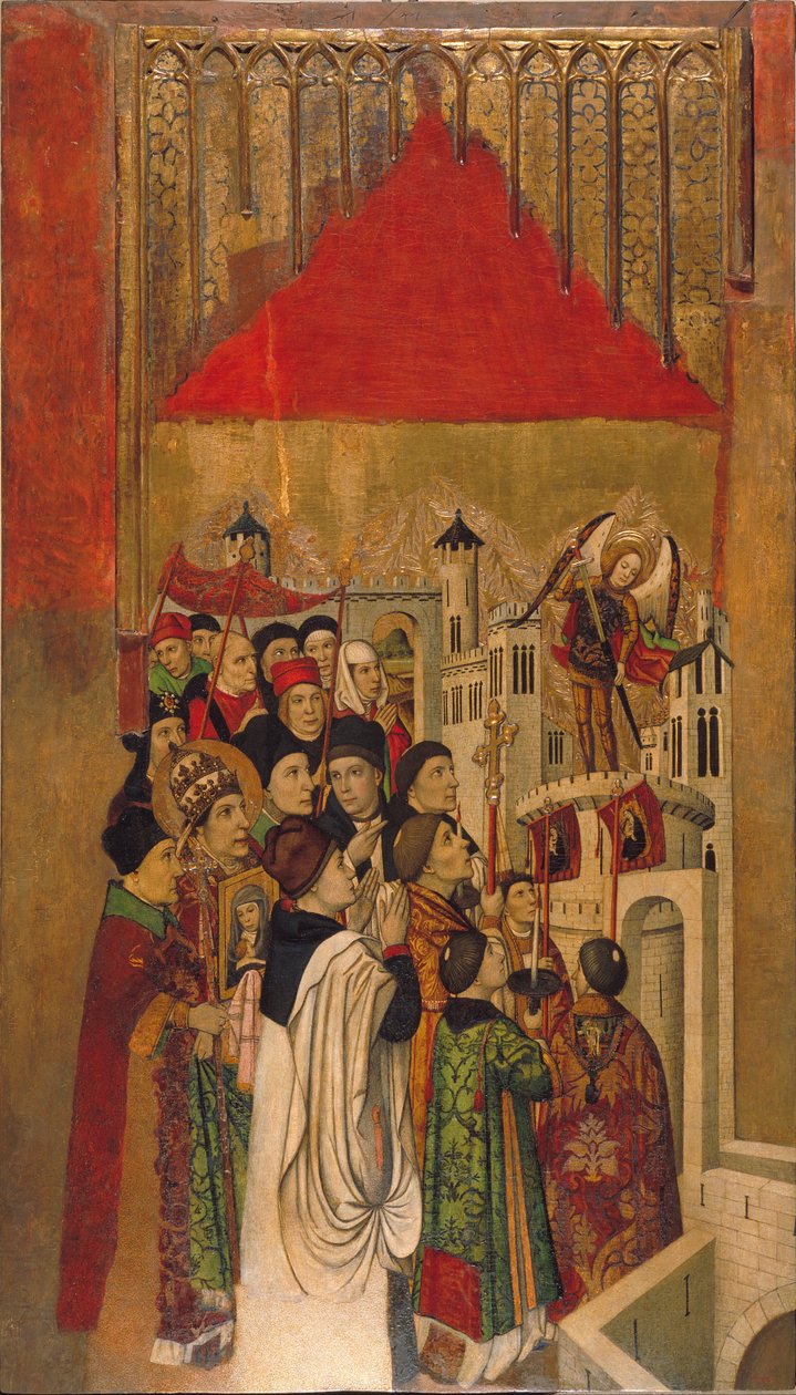 Zjevení svatého Michaela na hradě SantAngelo od Jaume Huguet