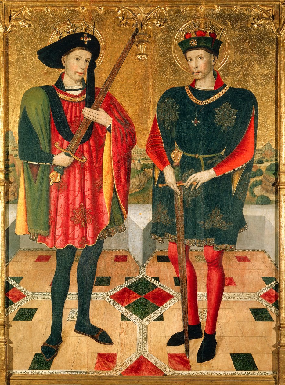 Svatý Abdon a Saint Sennen, mučedníci, kteří zemřeli v Římě kolem roku 303 za pronásledování císaře Diokleciána (245-313) proti křesťanům od Jaume Huguet