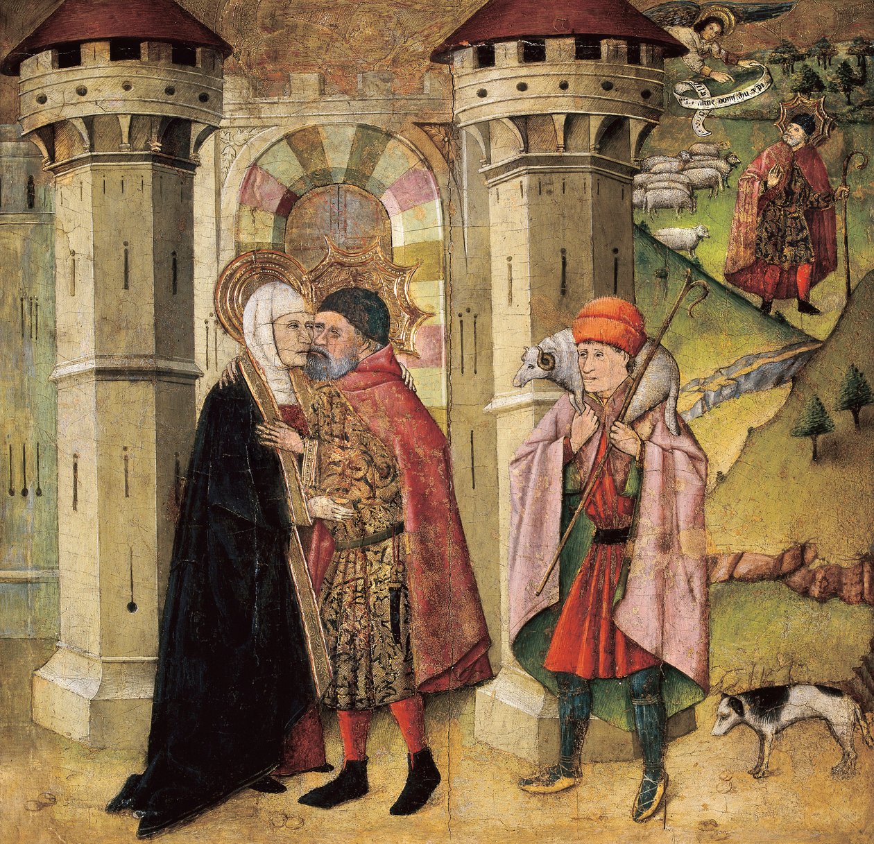 Svatý Joachim a Sainte Anne u zlatých dveří od Jaume Huguet