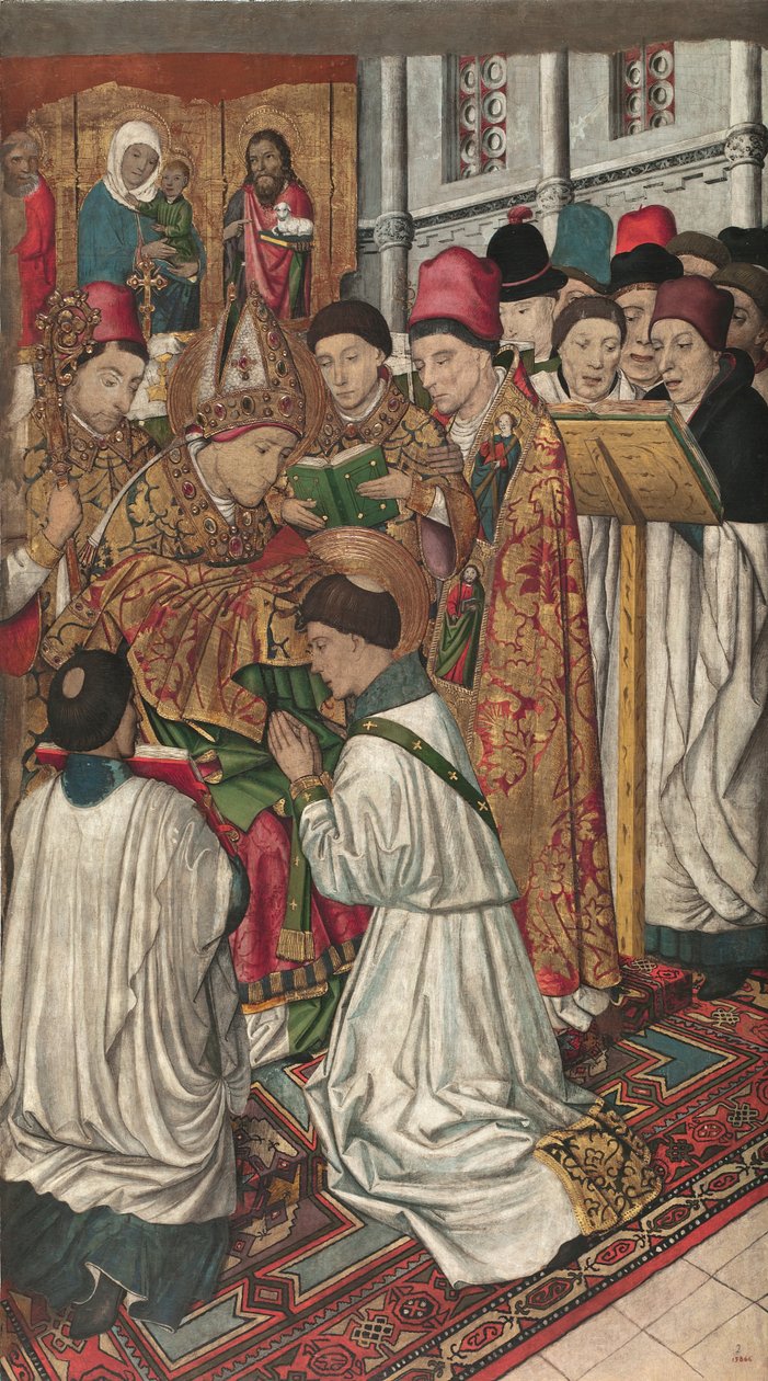 Svatý Vincenc vysvěcený svatým Valeriánem od Jaume Huguet