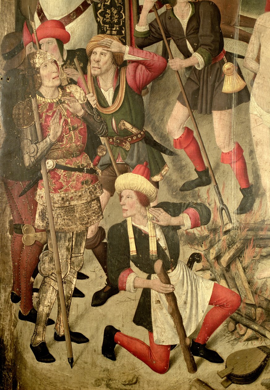 Umučení svatého Vincenta, detail Daciana a katů od Jaume Huguet