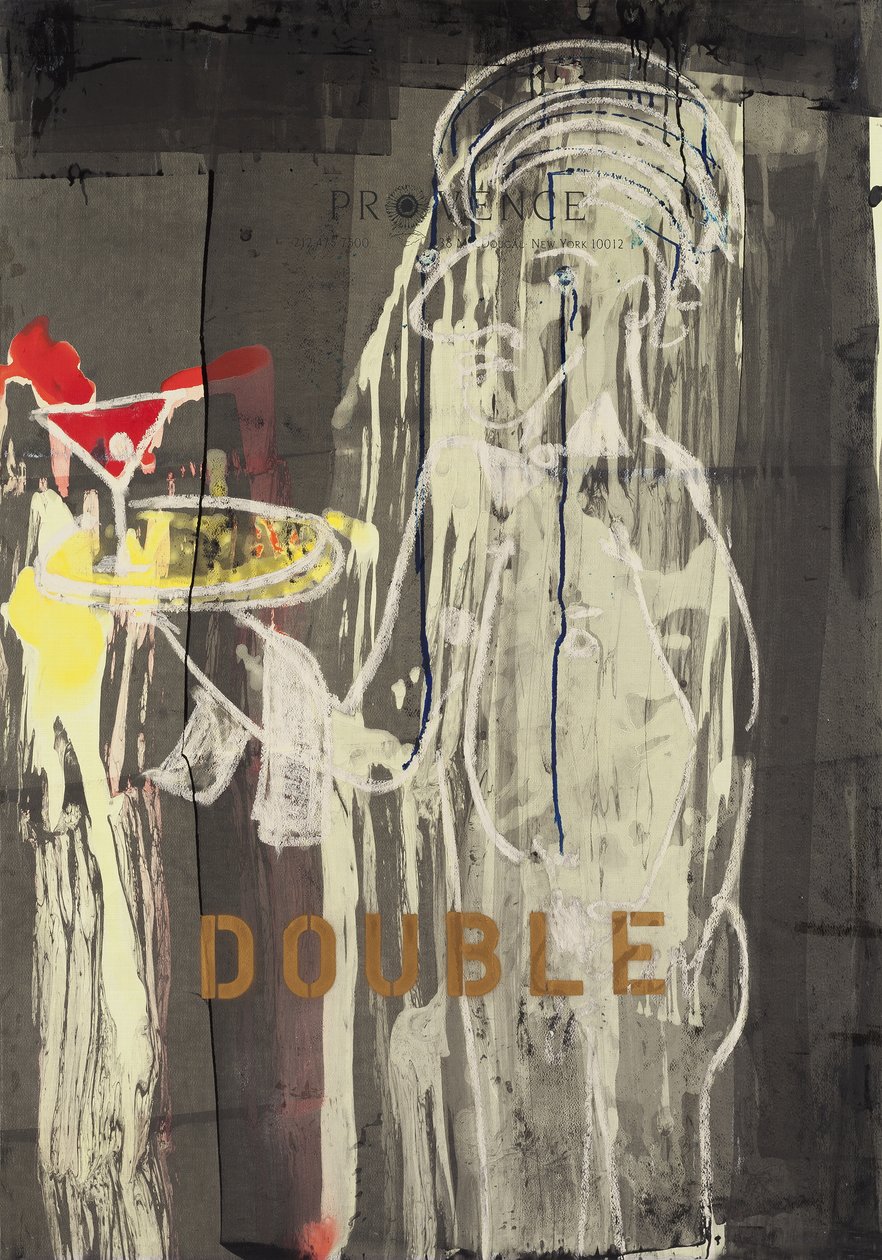 Double, 2010 (kombinovaná technika na akvarelovém papíře na panelu s receptem na rubu) od Jay Batlle