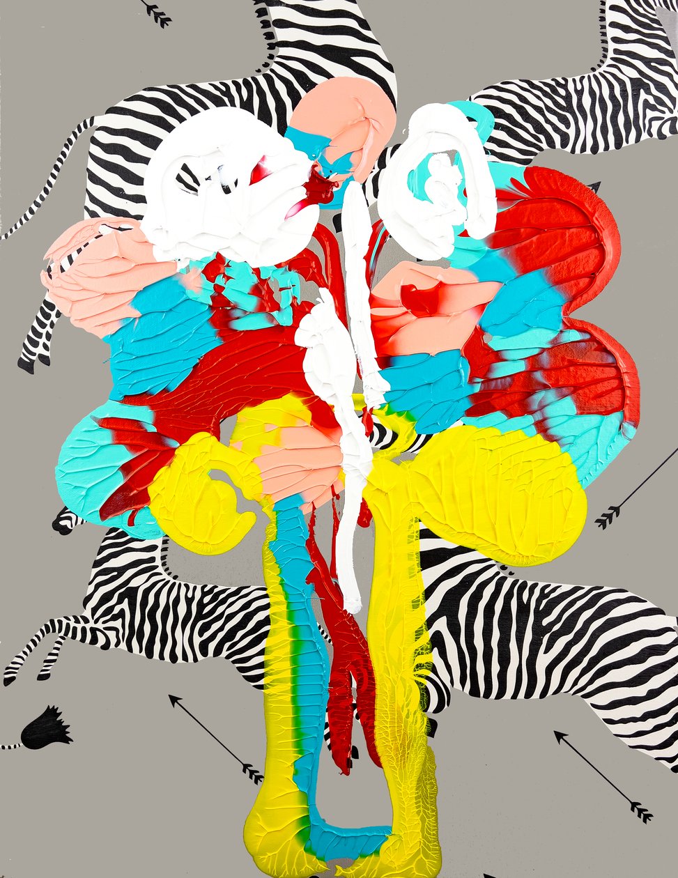 Fleur De Sel No. 31 Yellow Vase, 2023 (akryl na tapetě na plátně) od Jay Batlle