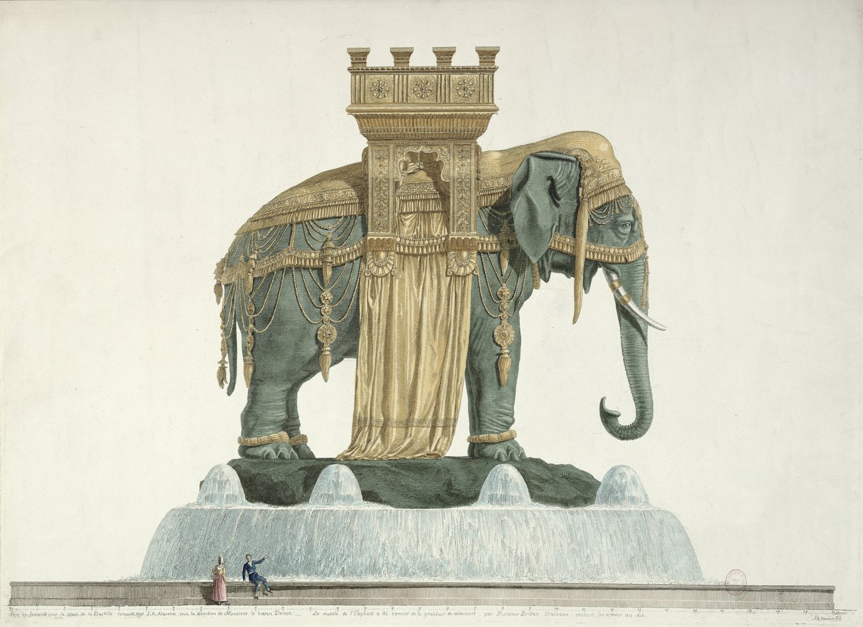 Návrh sloní fontány na Place de la Bastille, 1813-14 od Jean Antoine Alavoine