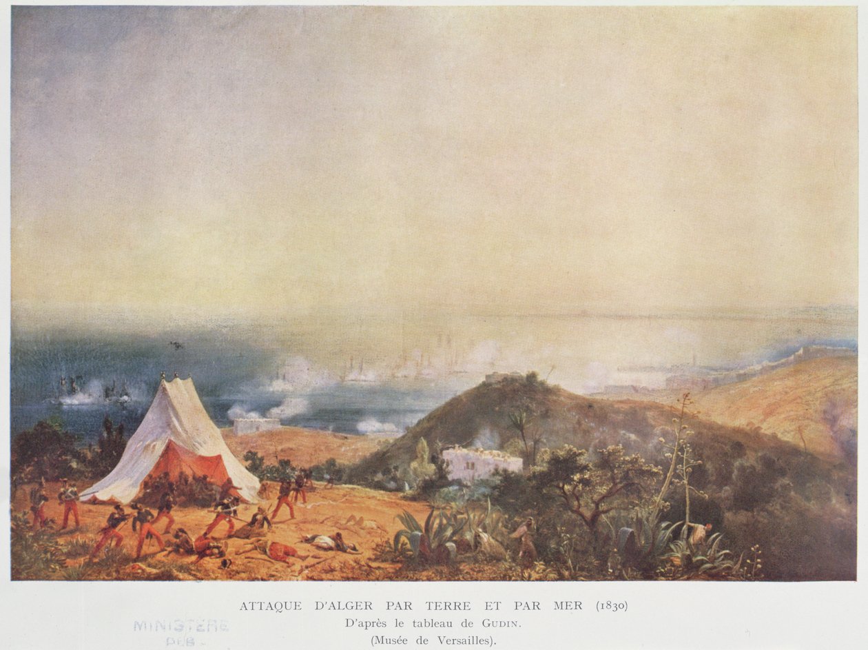 Útok na Alžír po souši a po moři v roce 1830 od Jean Antoine Theodore Gudin