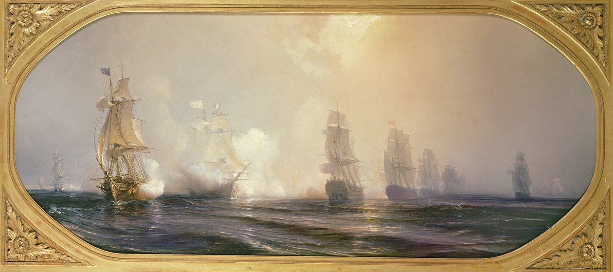 Námořní bitva v Chesapeake Bay, 3. září 1781, 1848 od Jean Antoine Theodore Gudin