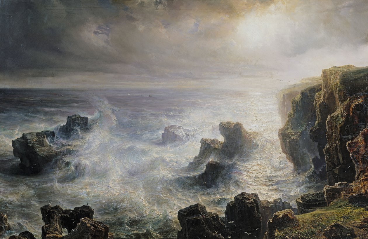 Bouře u pobřeží Belle-Ile od Jean Antoine Theodore Gudin