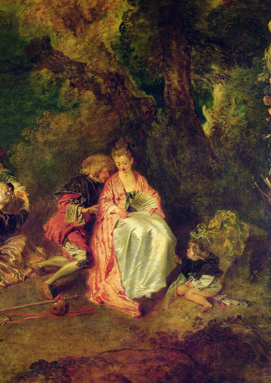Embarkation for Cythera, c.1717 (detail of 3755) od Jean Antoine Watteau