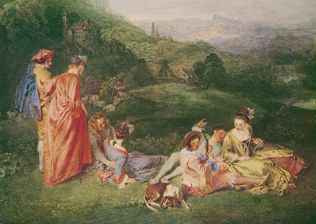 Peaceful Love, c.1718-19 (viz také 181268) od Jean Antoine Watteau