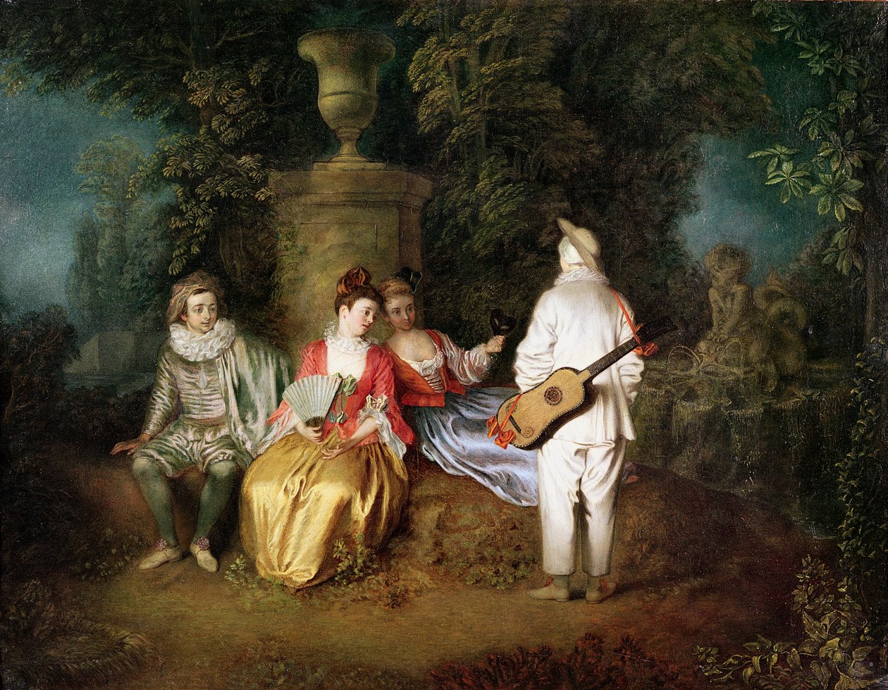 Čtveřice, asi 1713 od Jean Antoine Watteau