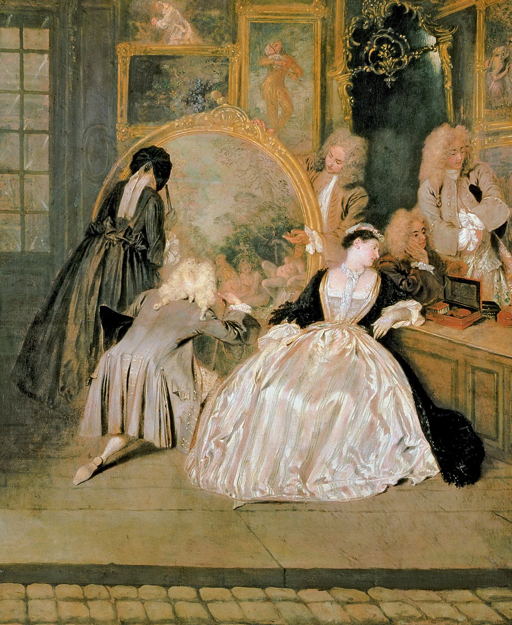 The Gersaint Shop Sign, 1721 (detail 30793) od Jean Antoine Watteau