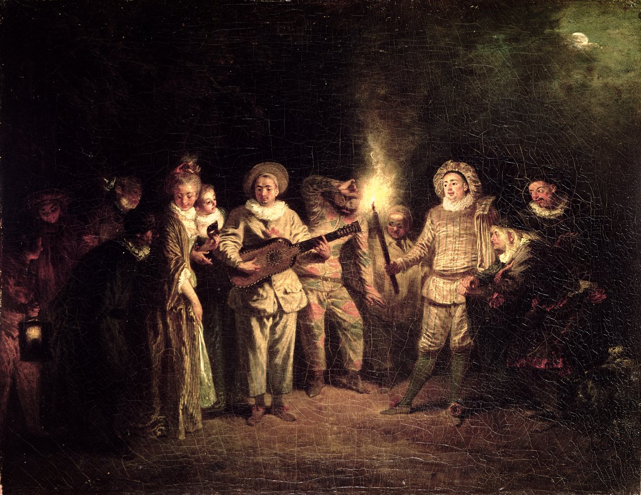 Italská komedie, c.1716 od Jean Antoine Watteau