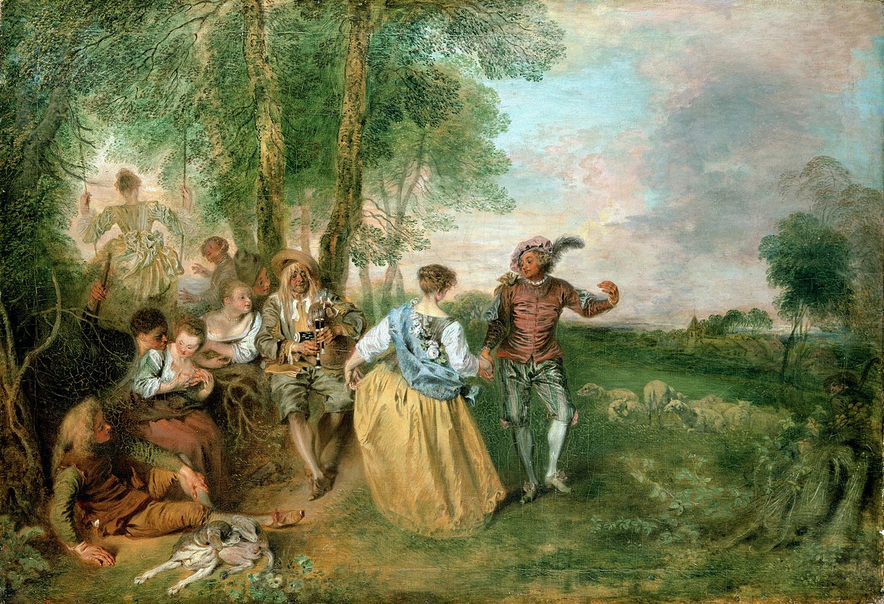 Pastýři od Jean Antoine Watteau