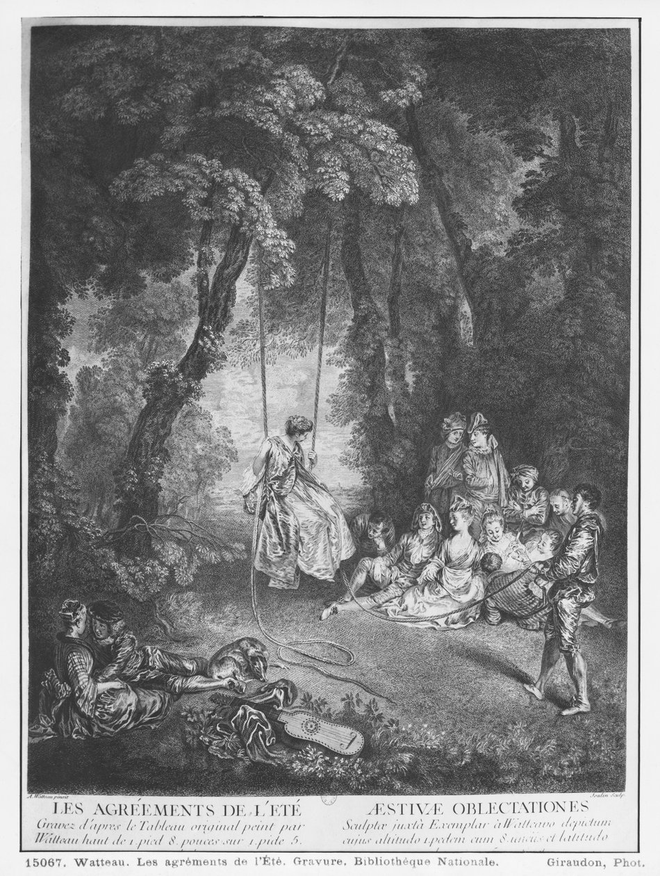 Radosti léta, vyryl Francois Joullain (1697-1778) od Jean Antoine Watteau