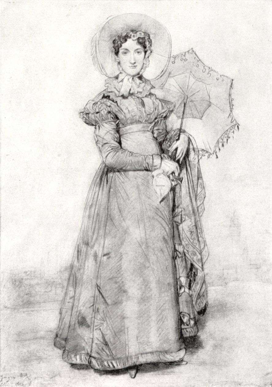 Dáma s deštníkem od Jean Auguste Dominique Ingres