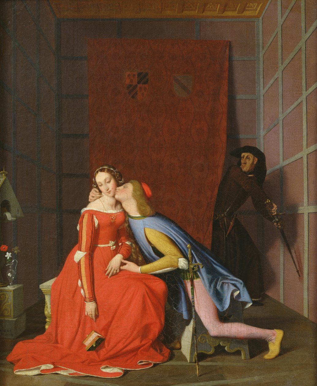 Francesca da Rimini a Paolo Malatesta, 1819 od Jean Auguste Dominique Ingres