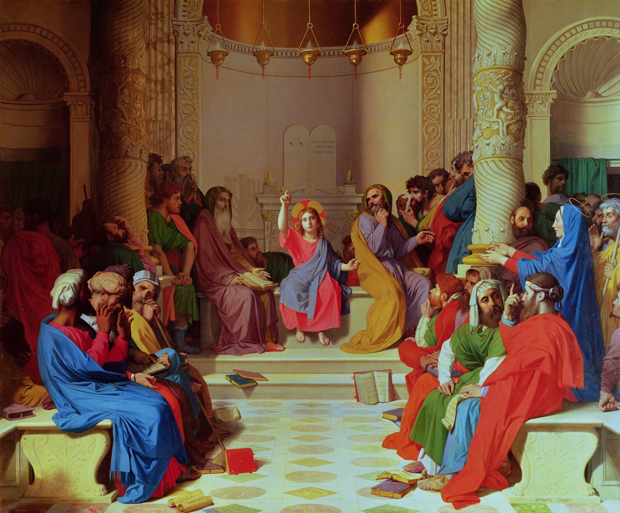 Ježíš mezi lékaři, 1862 od Jean Auguste Dominique Ingres