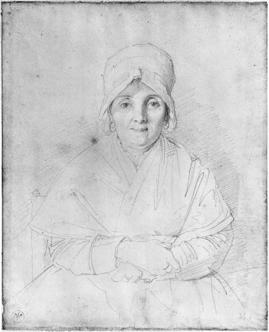 Madame Ingres Mere (1758-1817) 1814 (grafit na papíře) od Jean Auguste Dominique Ingres
