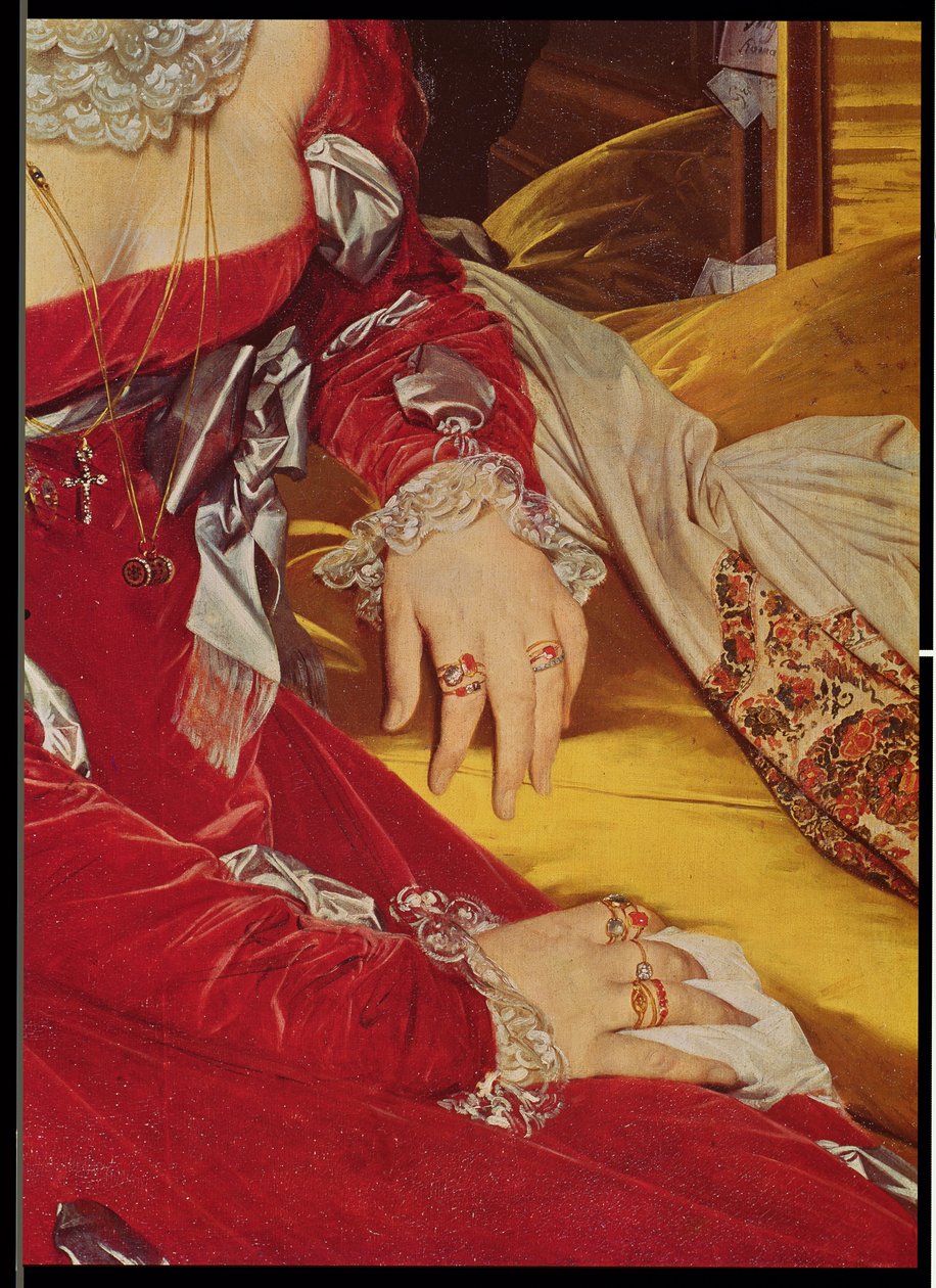 Madame de Senonnes, detail jejích paží, 1814-16 (viz 39017) od Jean Auguste Dominique Ingres