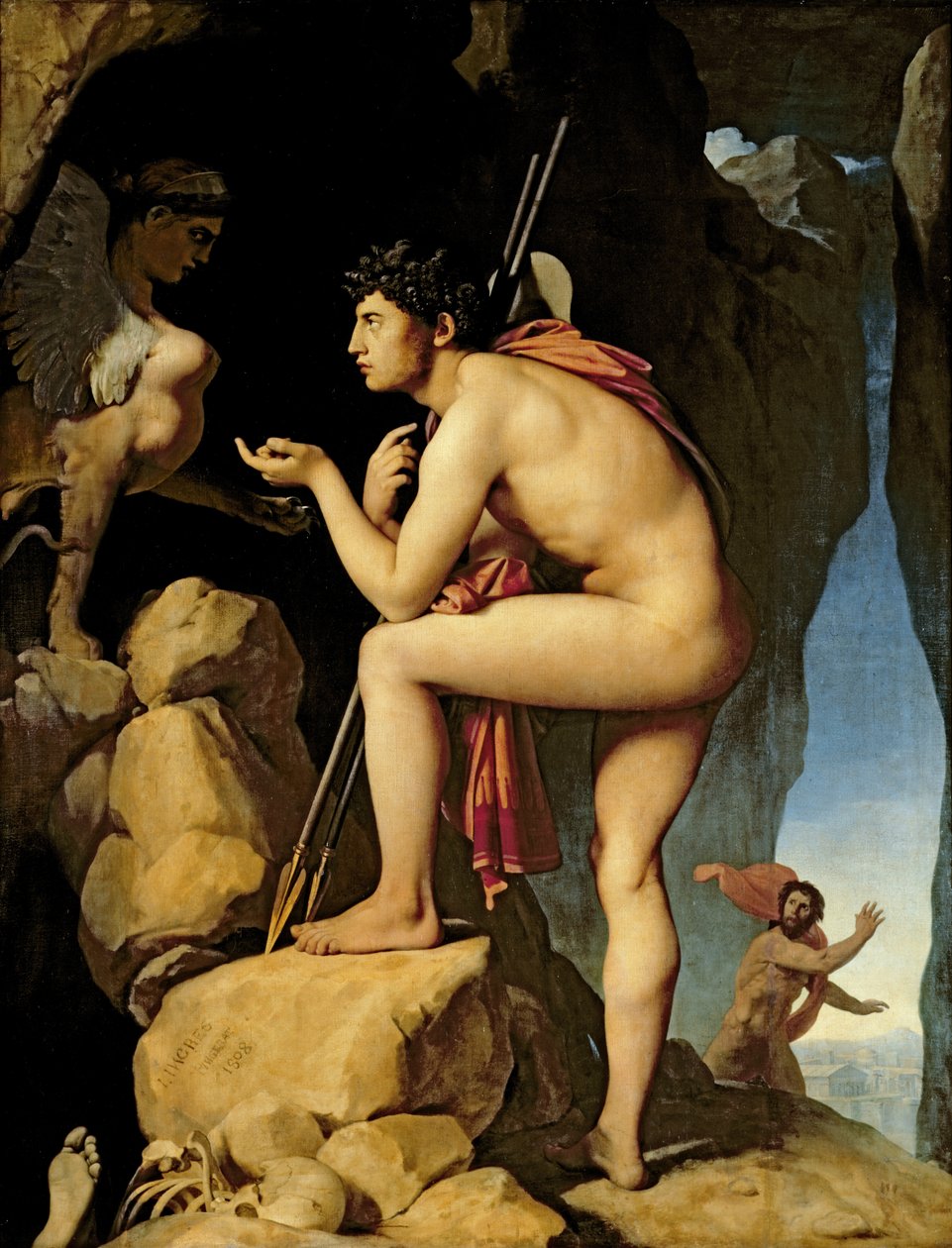 Oidipus a Sfinga, 1808 od Jean Auguste Dominique Ingres