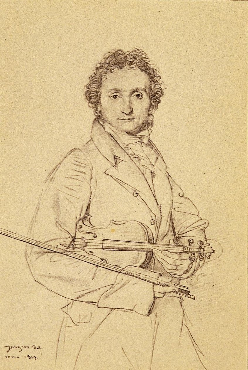 Portrét houslisty Paganiniho od Jean Auguste Dominique Ingres