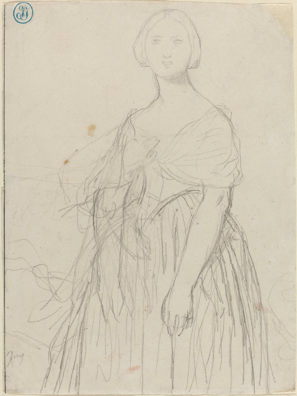 Skica pro paní Moitessier od Jean Auguste Dominique Ingres