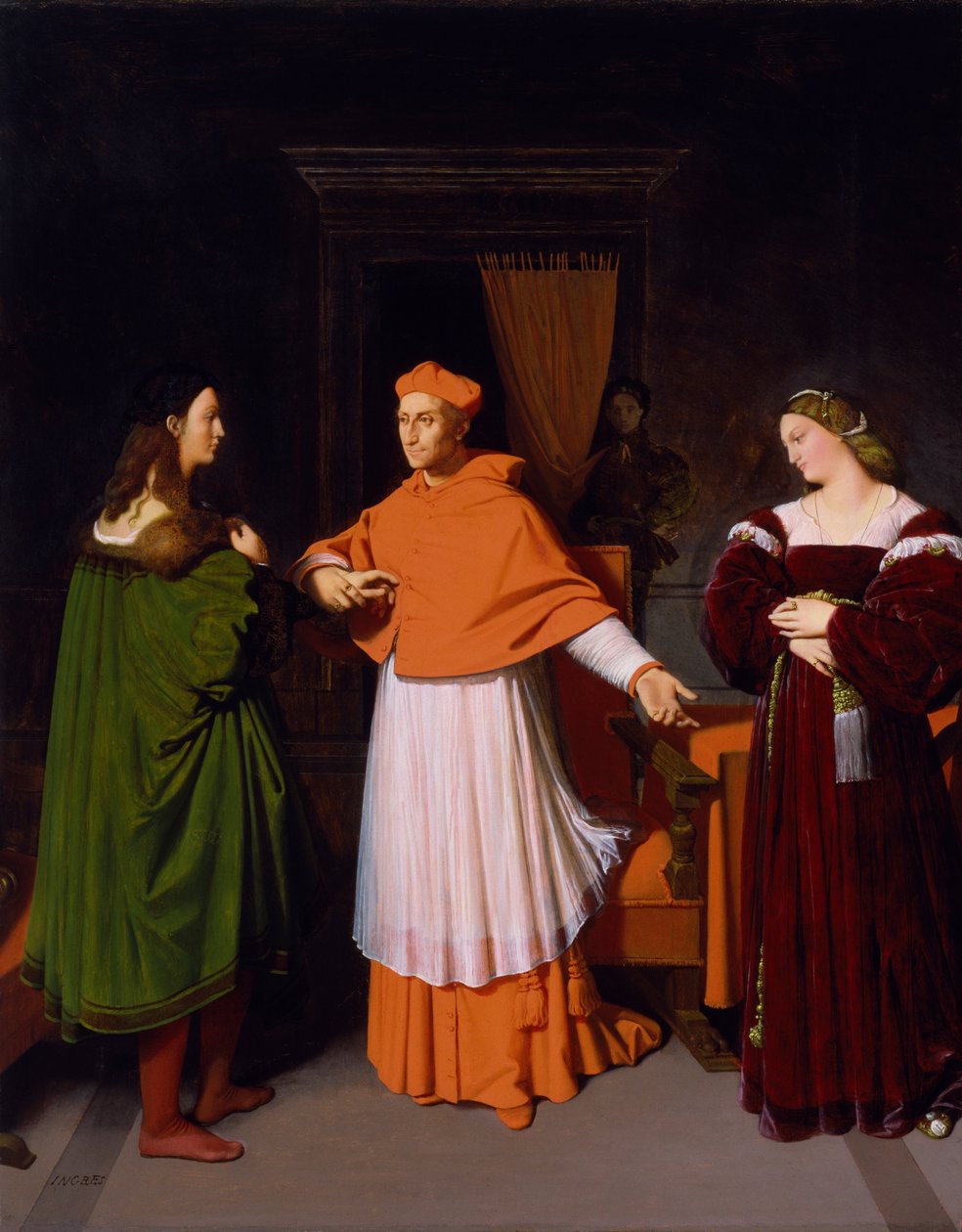 Zasnoubení Rafaela a neteř kardinála Bibbieny od Jean Auguste Dominique Ingres