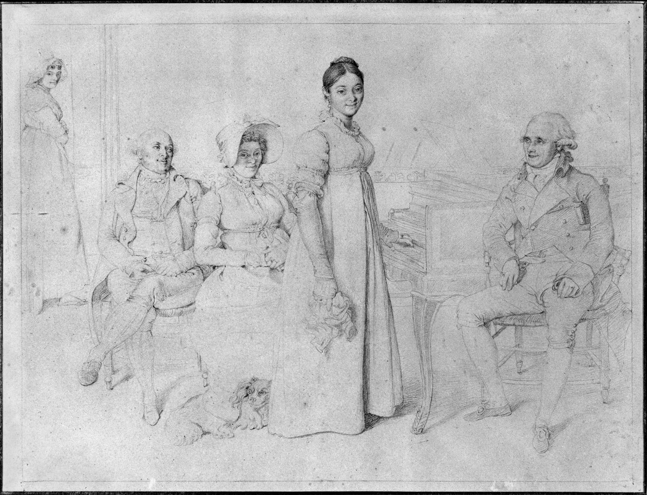 The Forestier Family (grafit na papíře) (viz také 233241) od Jean Auguste Dominique Ingres