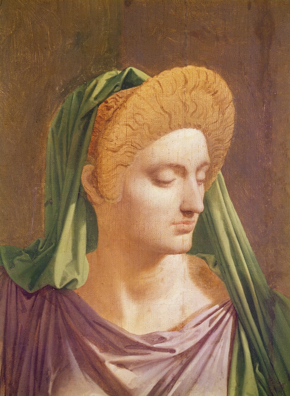 Virgil (70-19 př. n. l.) čte „Aeneidu“ Livii, Octavii a Augustovi (detail hlavy Livie), 1819 od Jean Auguste Dominique Ingres