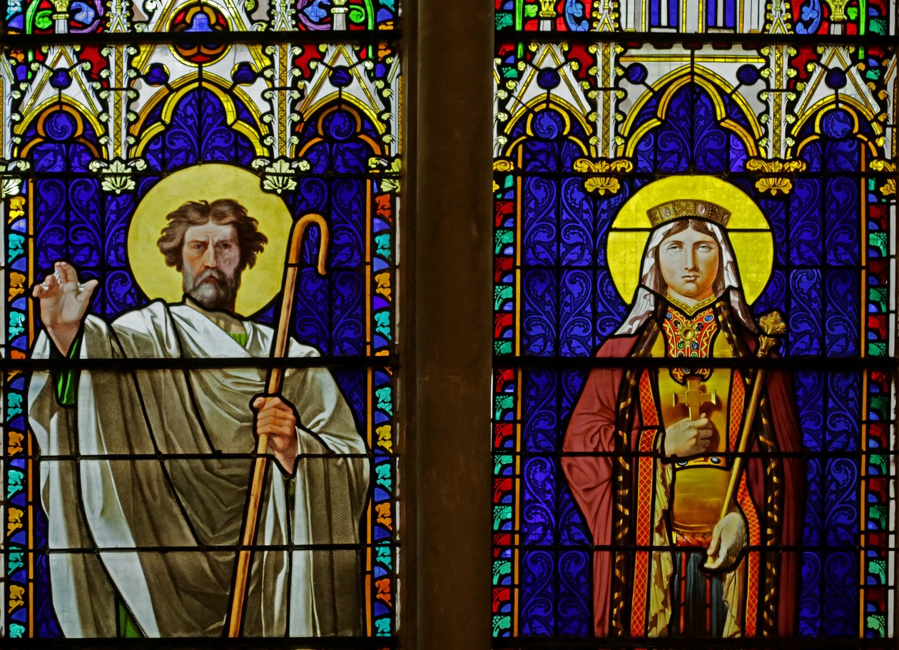 Okno zobrazující královské světce: Saint Denis a Saint Clotilde (vitráže) od Jean Auguste Dominique Ingres