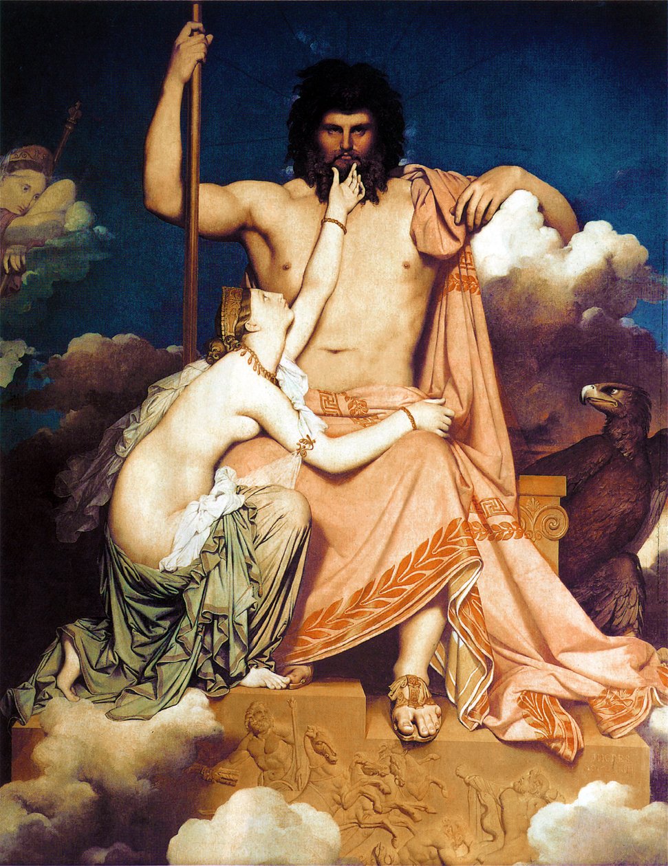 Zeus a Thetis od Jean Auguste Dominique Ingres