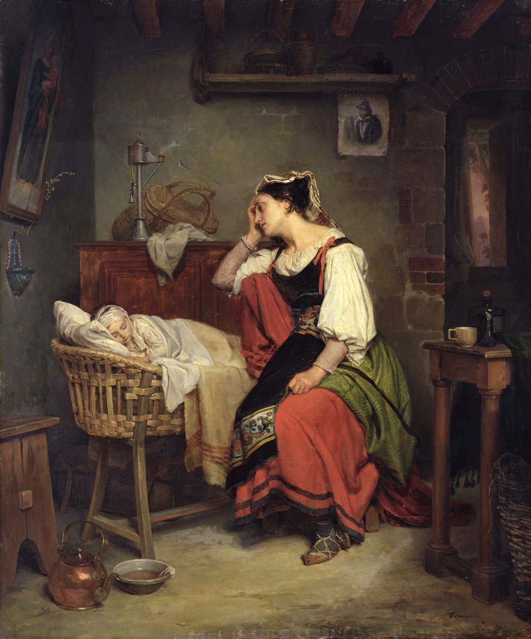 Nemocné dítě od Jean Augustin Franquelin