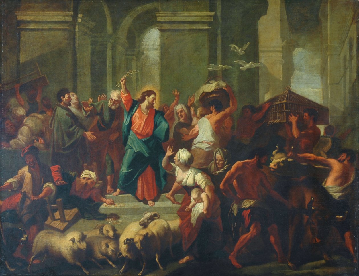 Kristus vyhání prodejce z chrámu (olej na plátně, přelinkováno od Jean Baptiste  attr. to Jouvenet